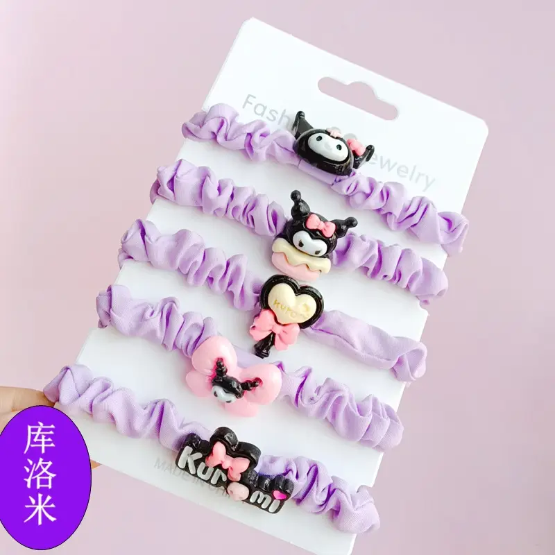 Cute Cartoon Hair Bands for Girls in Rainbow Colors - Image 2