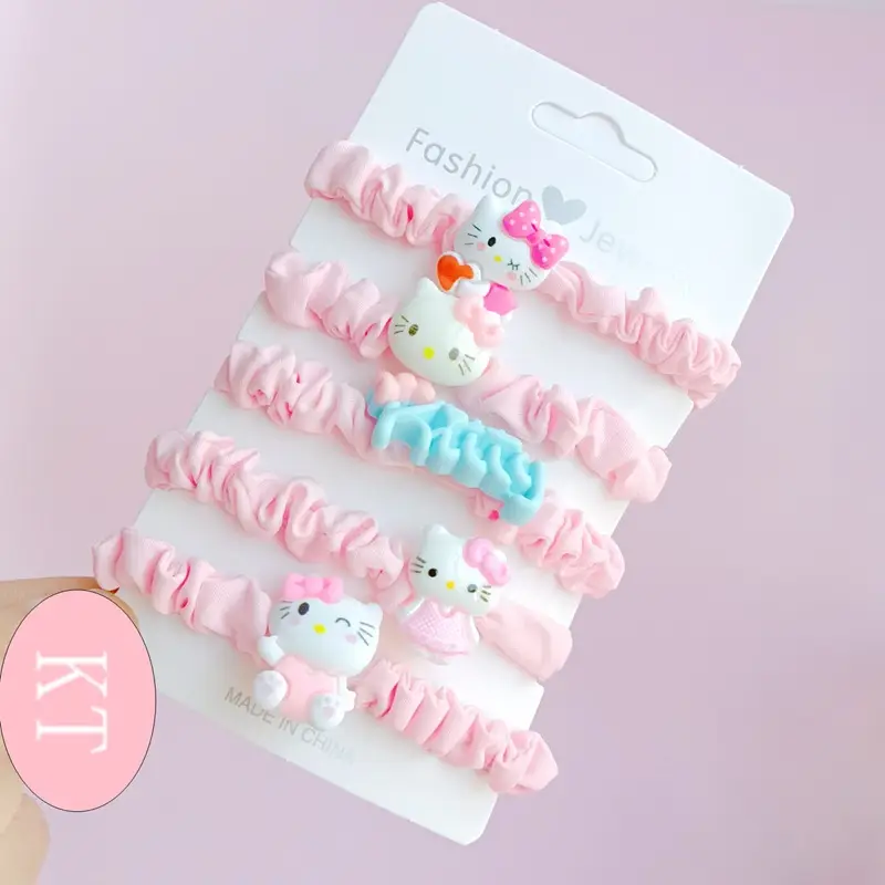 Cute Cartoon Hair Bands for Girls in Rainbow Colors - Image 4