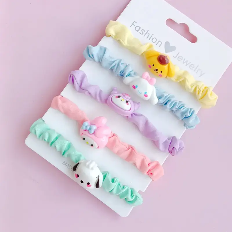 Cute Cartoon Hair Bands for Girls in Rainbow Colors - Image 7