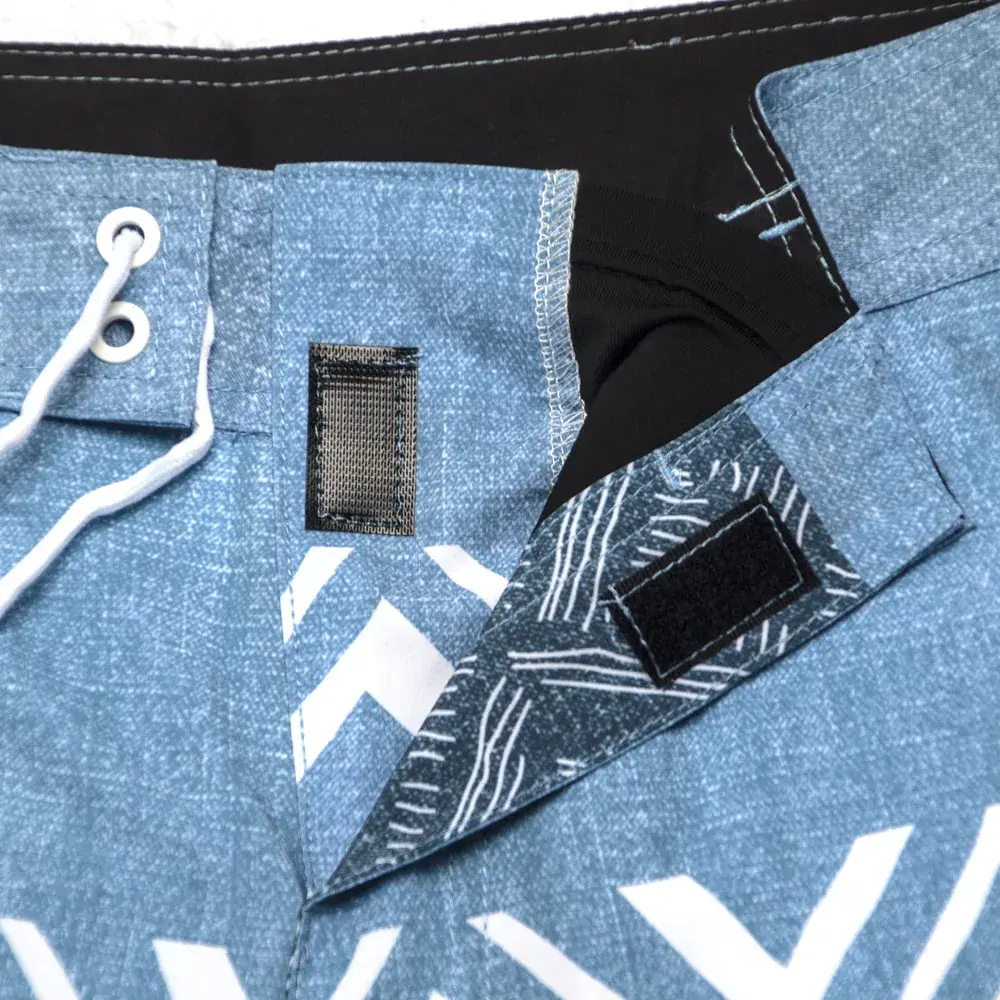 Men's Blue Patterned Quick-Drying Beach Shorts - Image 16