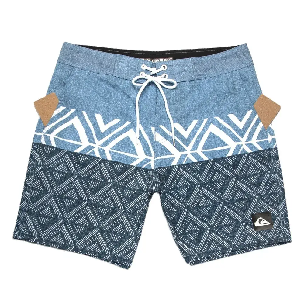 Men's Blue Patterned Quick-Drying Beach Shorts - Image 18