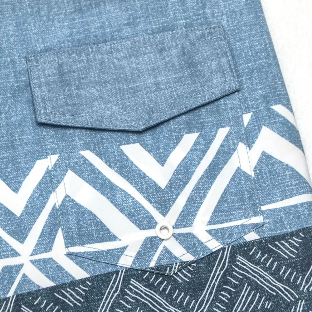 Men's Blue Patterned Quick-Drying Beach Shorts — feature 10