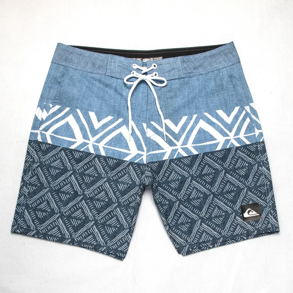Men's Blue Patterned Quick-Drying Beach Shorts — feature 4