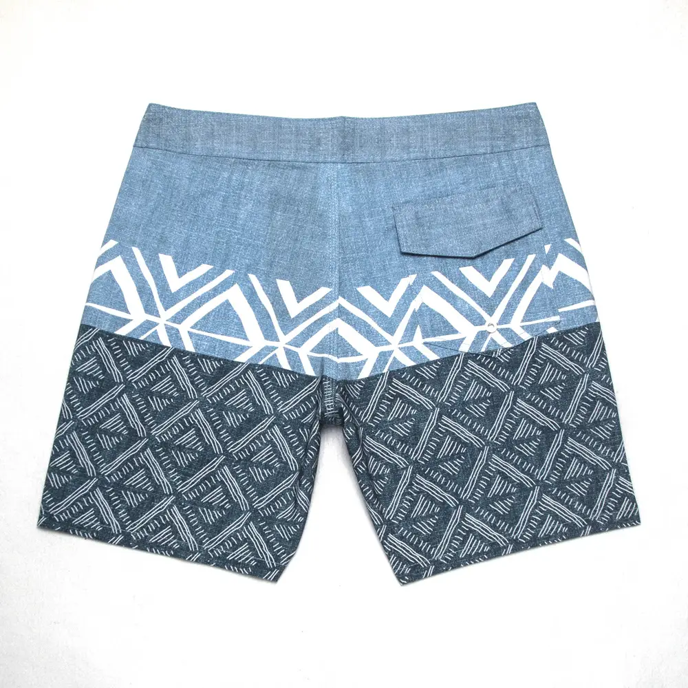 Men's Blue Patterned Quick-Drying Beach Shorts — feature 5