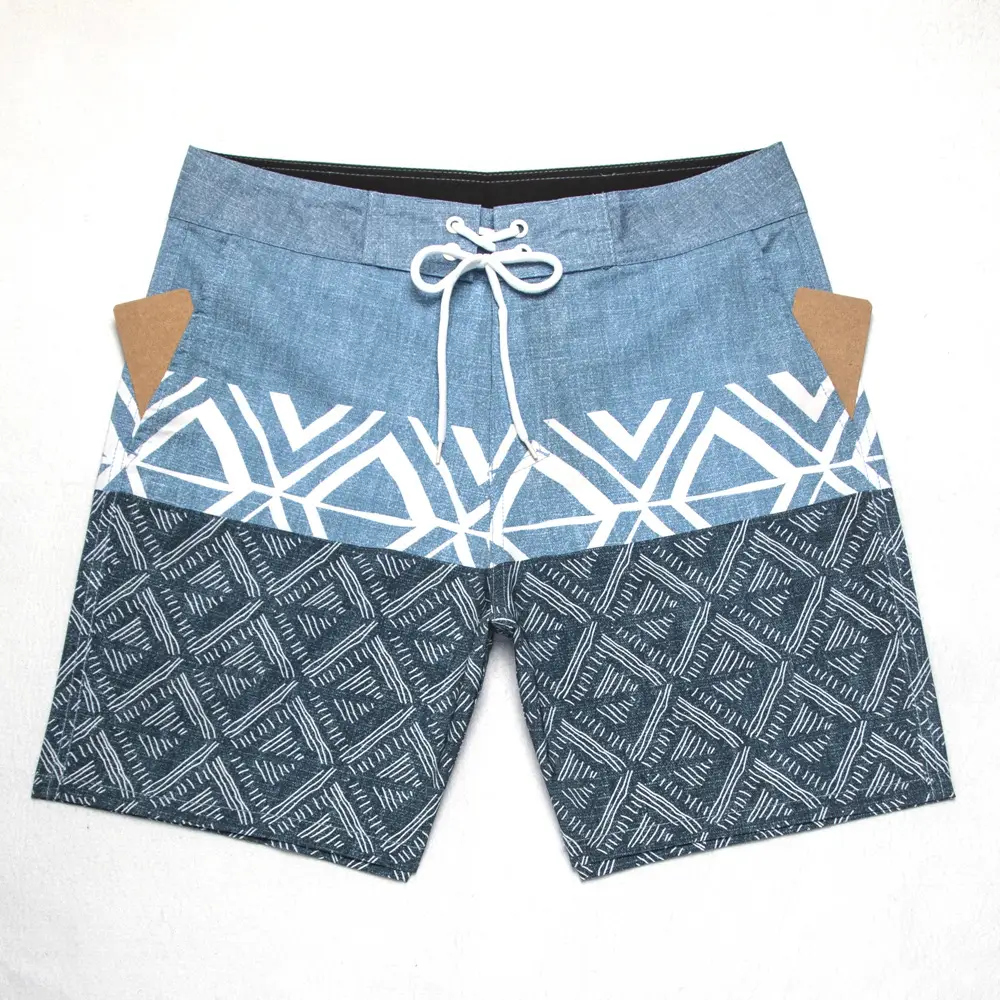 Men's Blue Patterned Quick-Drying Beach Shorts — feature 6