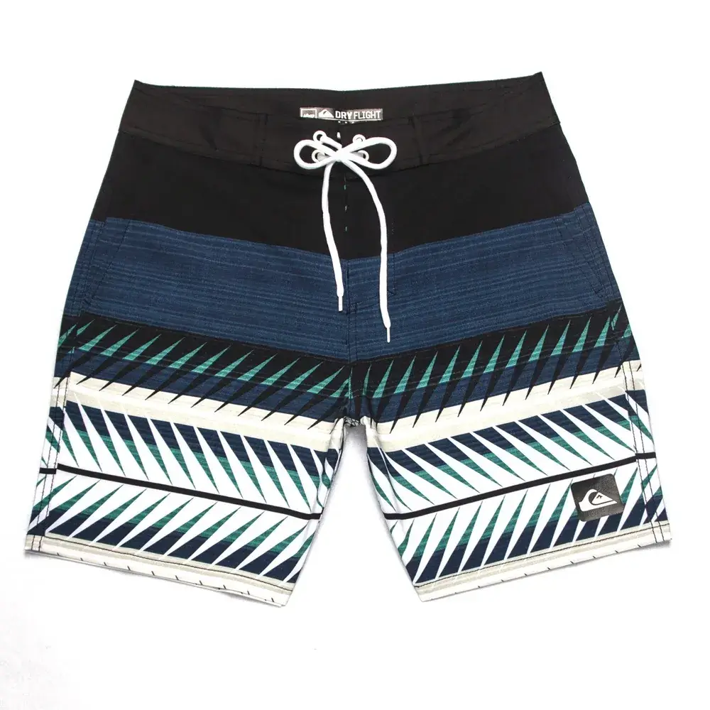 Men's Blue Patterned Quick-Drying Beach Shorts - Image 2