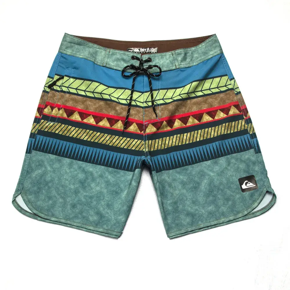 Men's Blue Patterned Quick-Drying Beach Shorts - Image 8