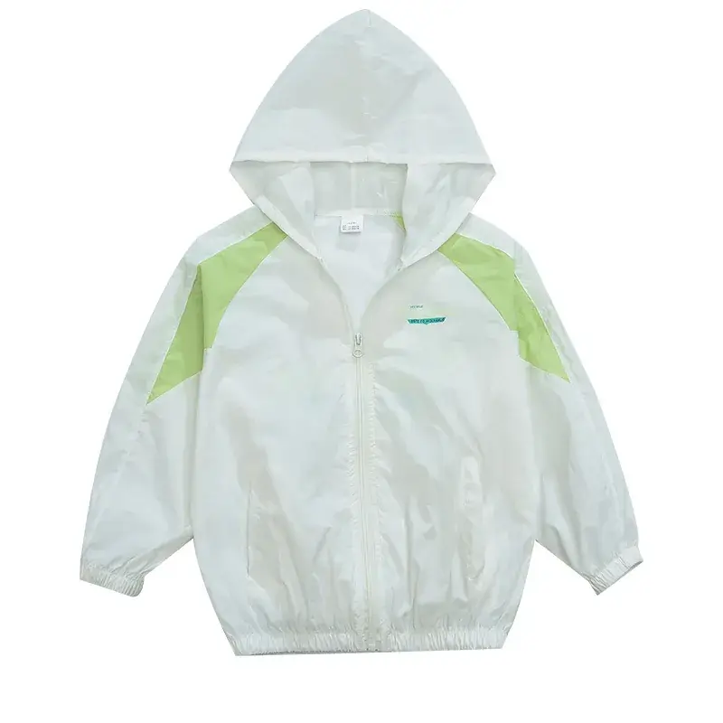 Girls Sun Protection Jacket White Purple Ice Silk Loose Casual - Image 4