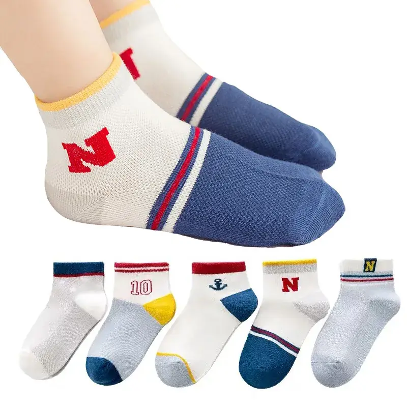 Kids Striped Mesh Socks for Boys Girls Summer Wear - Image 11
