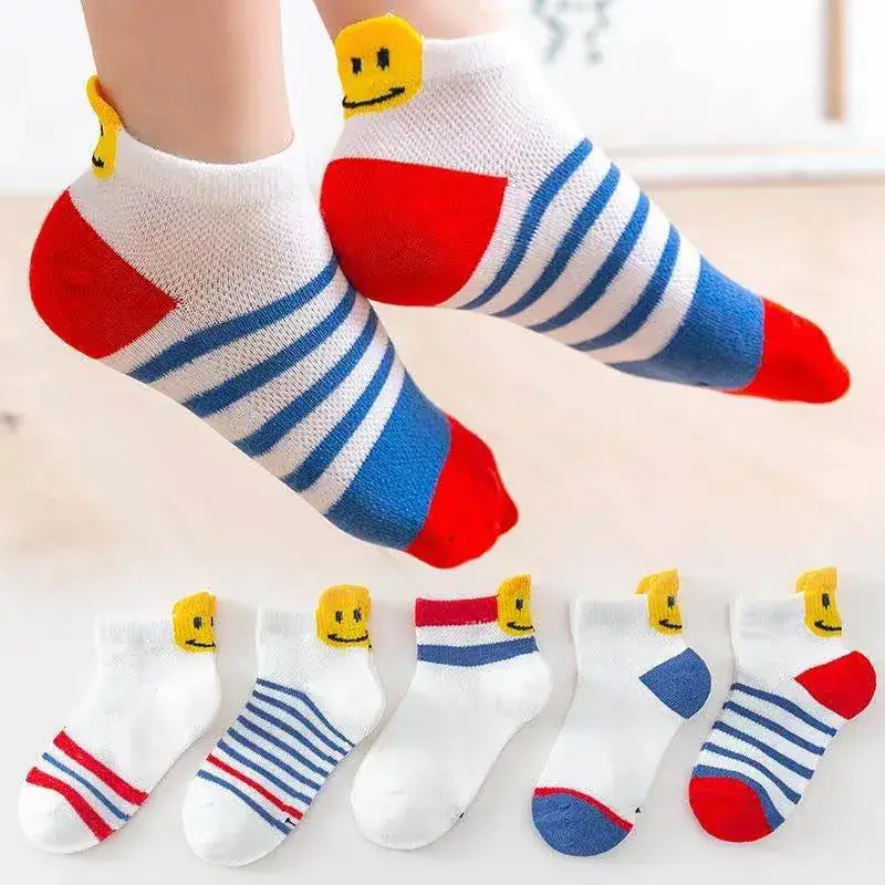 Kids Striped Mesh Socks for Boys Girls Summer Wear - Image 6