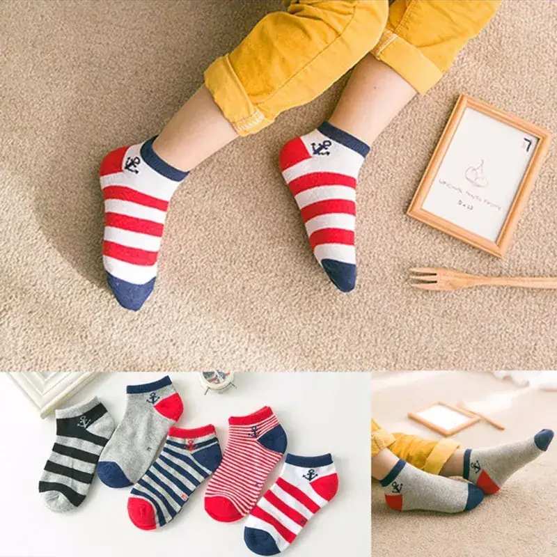 Kids Striped Mesh Socks for Boys Girls Summer Wear - Image 9
