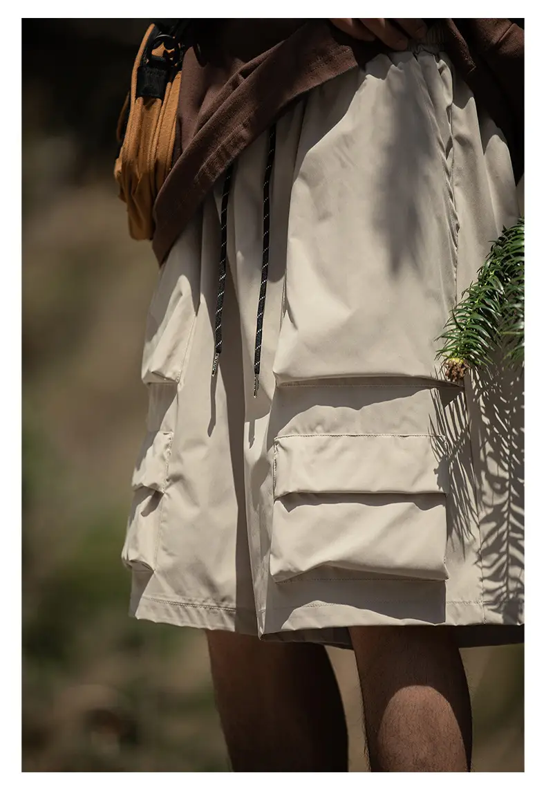 Japanese Style Cargo Shorts for Men Olive Green — feature 13