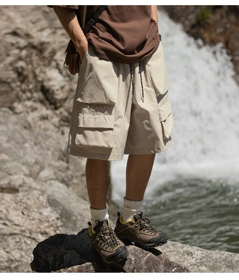 Japanese Style Cargo Shorts for Men Olive Green — feature 14