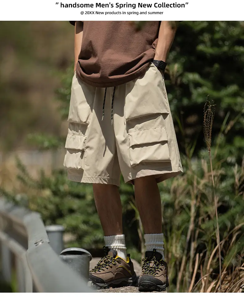 Japanese Style Cargo Shorts for Men Olive Green — feature 16