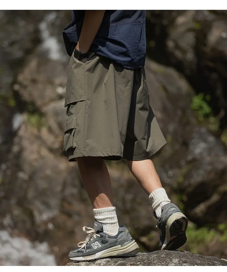 Japanese Style Cargo Shorts for Men Olive Green — feature 20