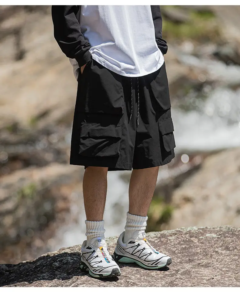 Japanese Style Cargo Shorts for Men Olive Green — feature 9