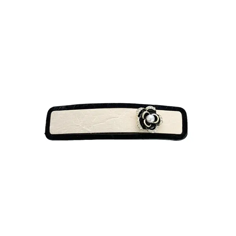 French Classic Black & White Fragrant Camellia Hairpin Clip for Women - Image 11