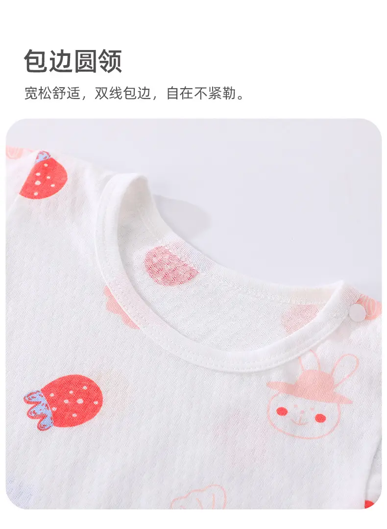 Baby Pajamas White Cotton Summer Set for Girls — feature 7