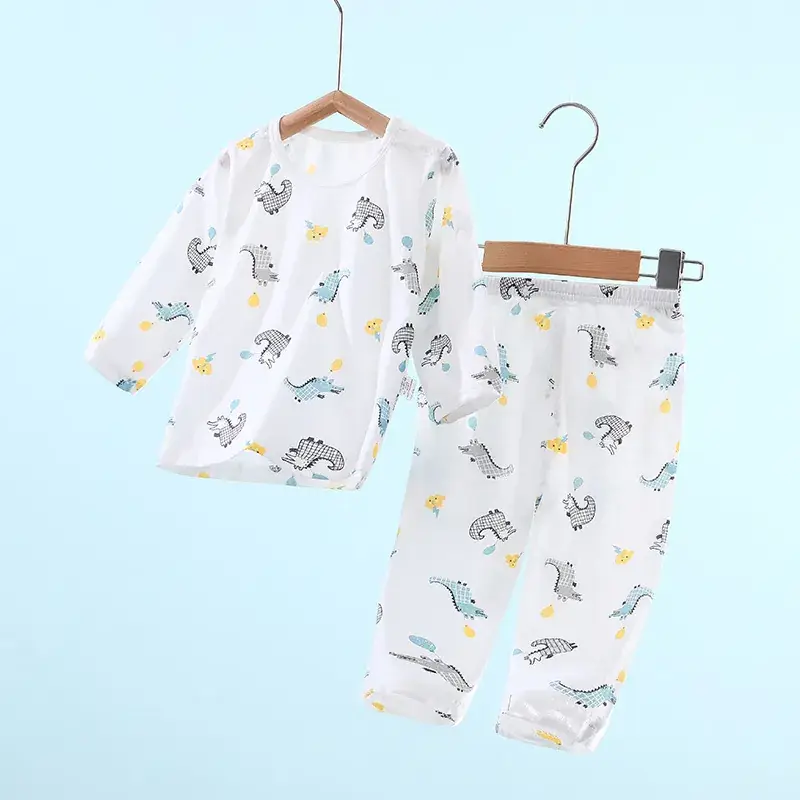 Baby Pajamas White Cotton Summer Set for Girls - Image 4