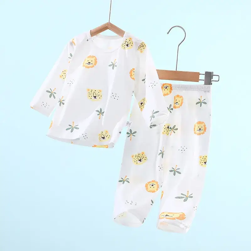 Baby Pajamas White Cotton Summer Set for Girls - Image 5