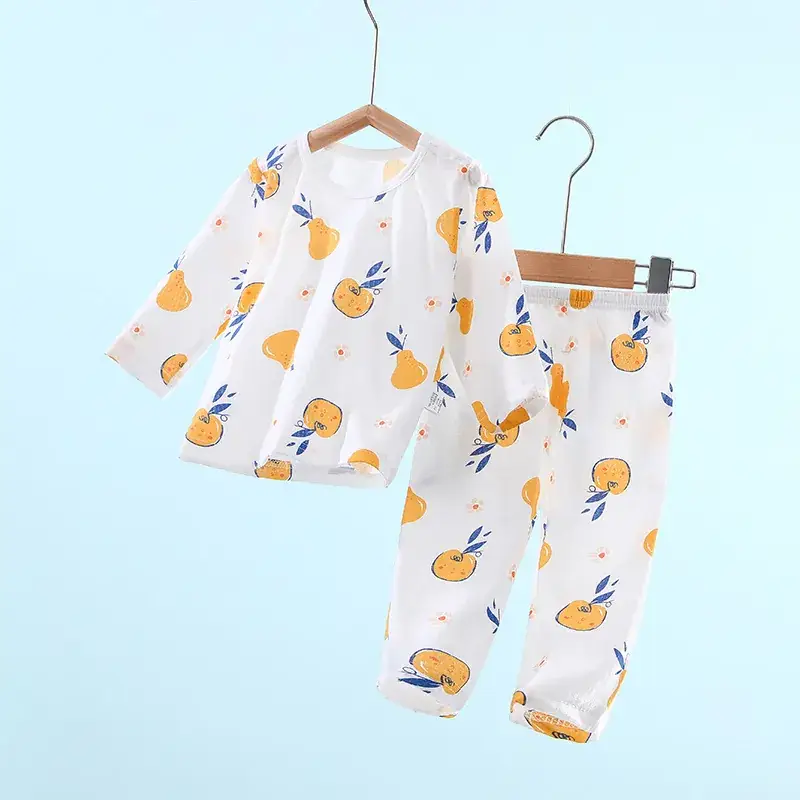 Baby Pajamas White Cotton Summer Set for Girls - Image 6