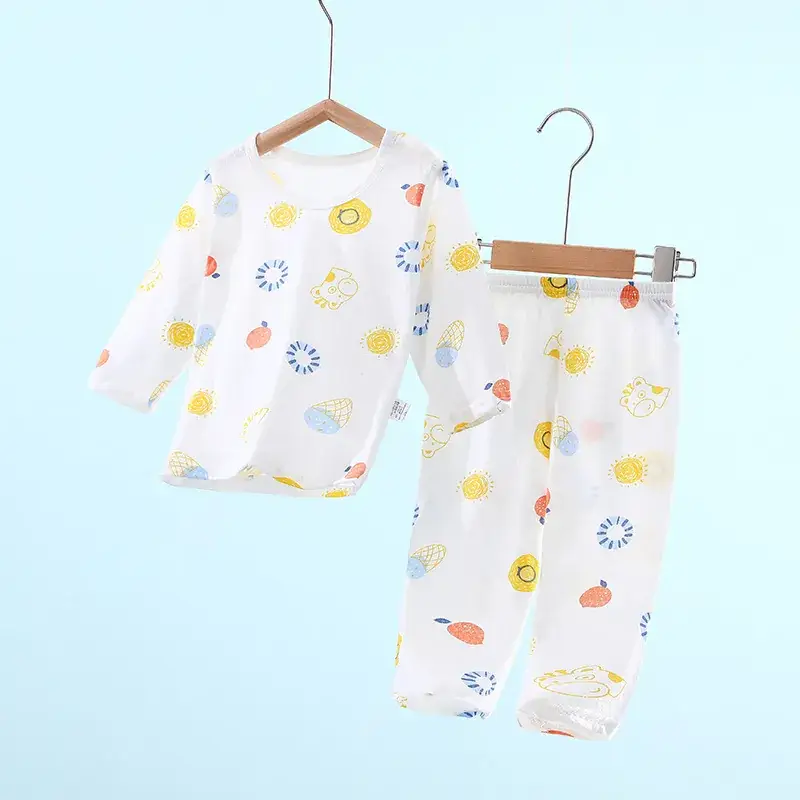 Baby Pajamas White Cotton Summer Set for Girls - Image 7