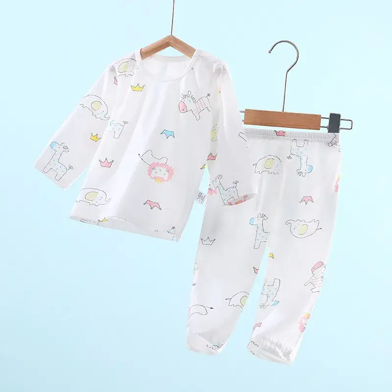 Baby Pajamas White Cotton Summer Set for Girls - Image 8
