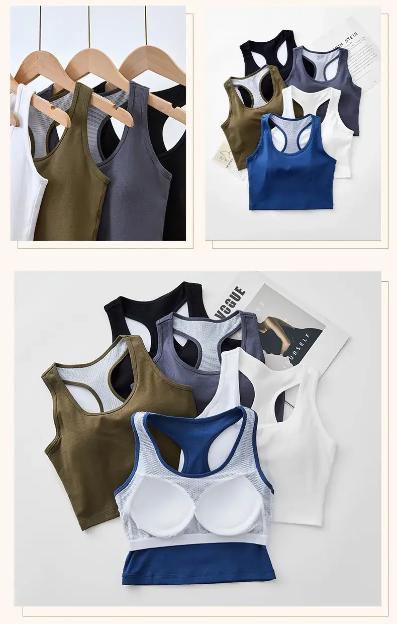 Women's I-Shape Camisole Vest with Chest Pad — feature 15