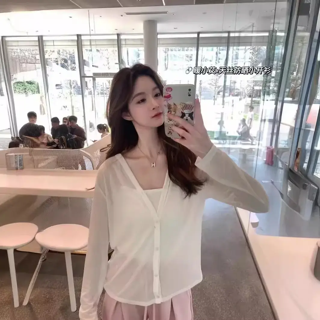 Japanese New Arrival Black Tencel V-Neck Sling Top Women - Image 14