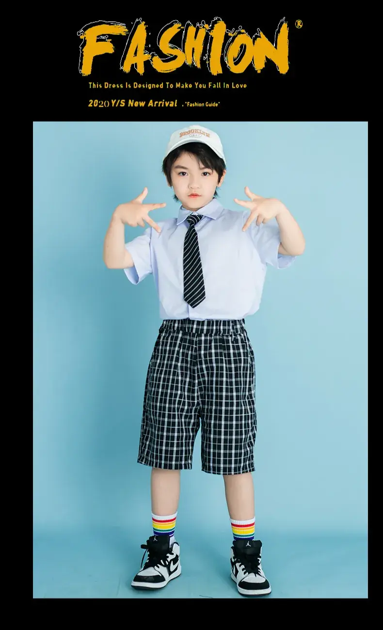 Children's Checkered Shorts Cheerleader Outfit — feature 21