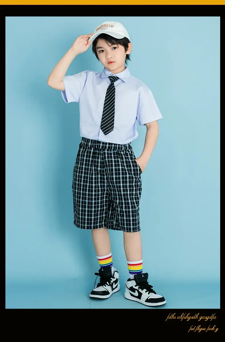 Children's Checkered Shorts Cheerleader Outfit — feature 22