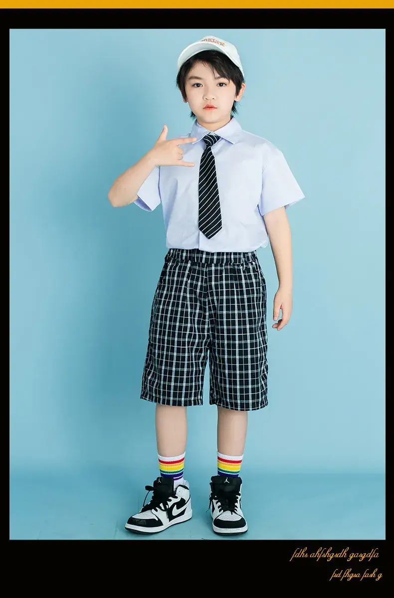 Children's Checkered Shorts Cheerleader Outfit — feature 25