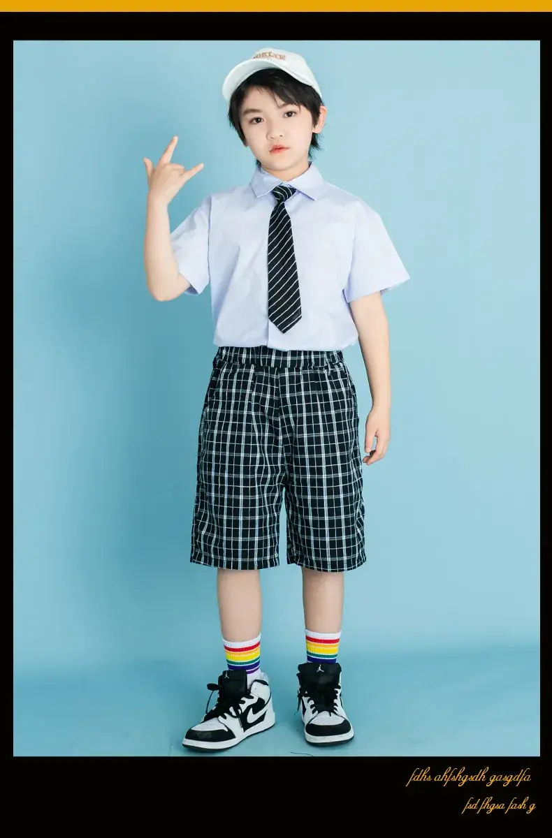 Children's Checkered Shorts Cheerleader Outfit — feature 26