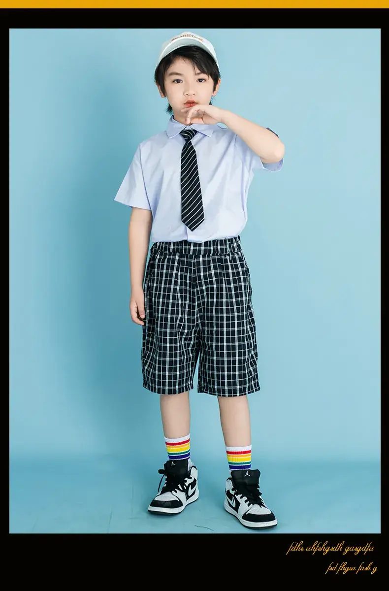 Children's Checkered Shorts Cheerleader Outfit — feature 27
