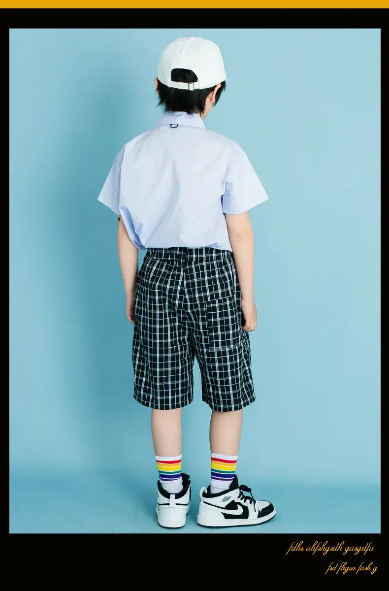 Children's Checkered Shorts Cheerleader Outfit — feature 29
