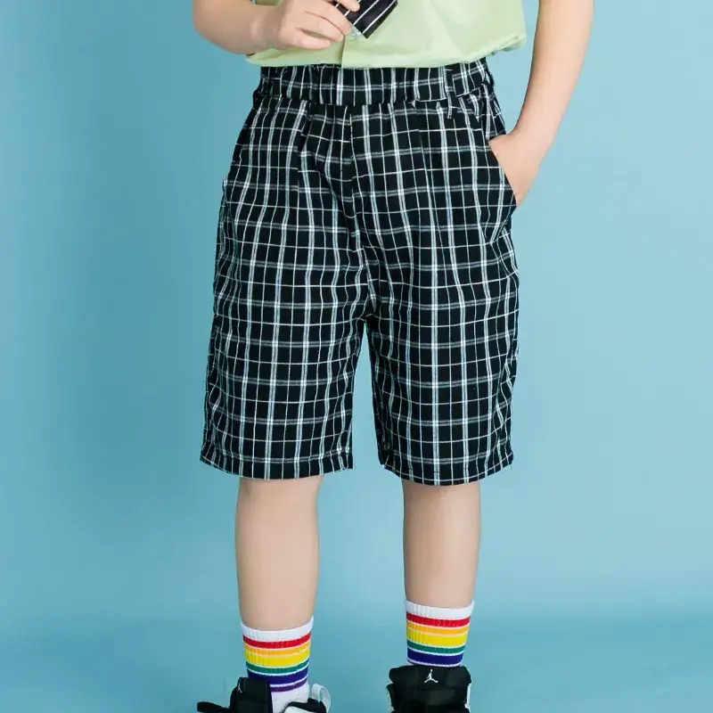 Children's Checkered Shorts Cheerleader Outfit - Image 2