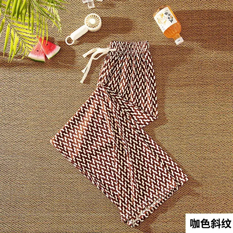 Women's Black White Checkered Wide Leg Pants Spring Summer - Image 5