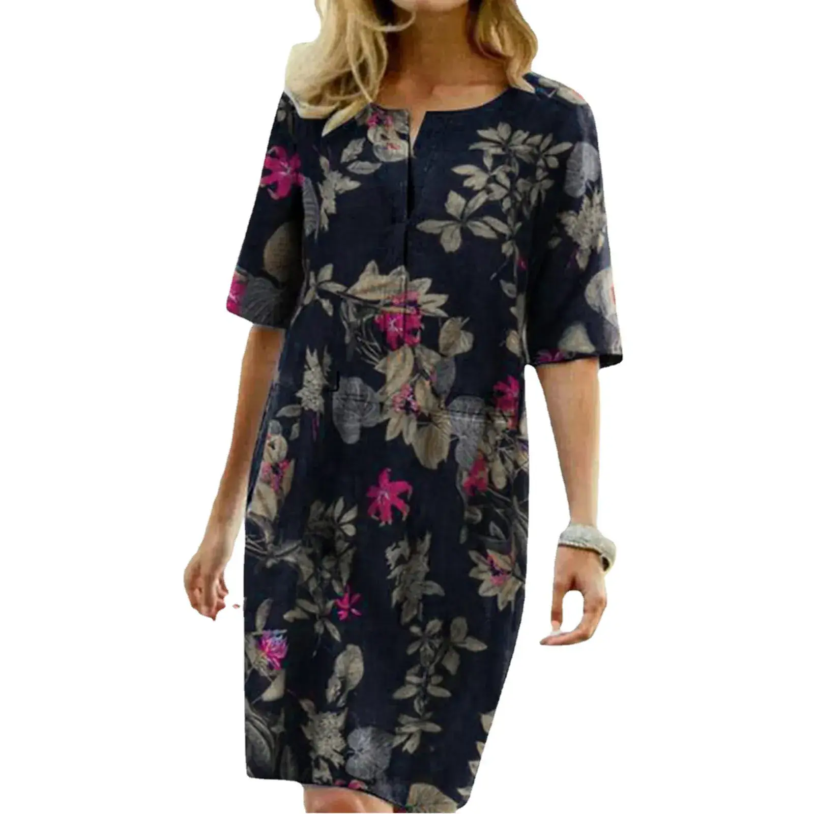 2025 Floral Print V Neck Dress for Women - Image 7
