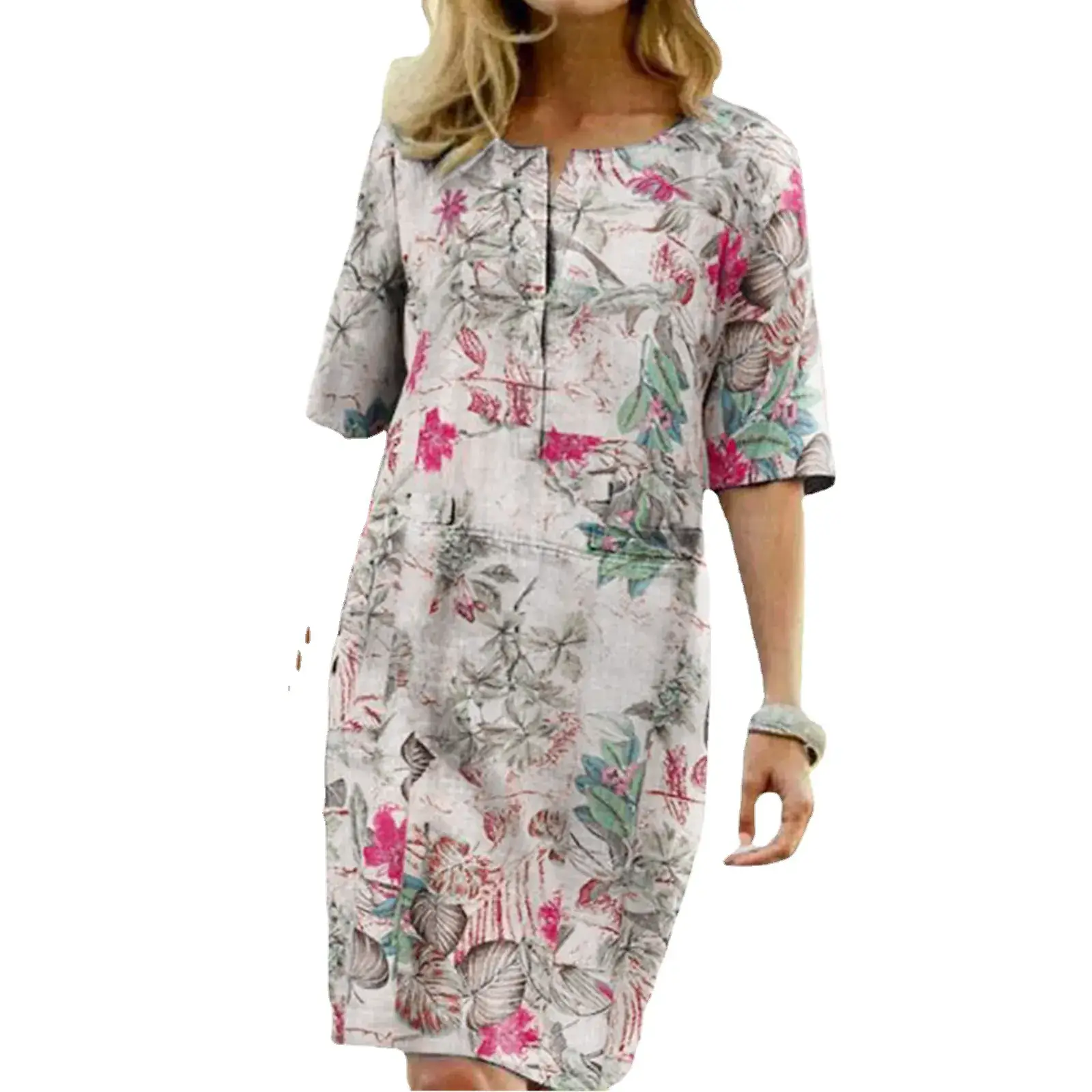 2025 Floral Print V Neck Dress for Women - Image 8