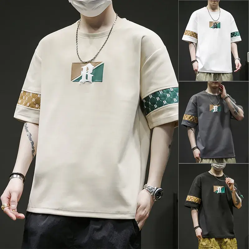 Men Grey T-Shirt with Graphic Print & Half Sleeves - Image 5