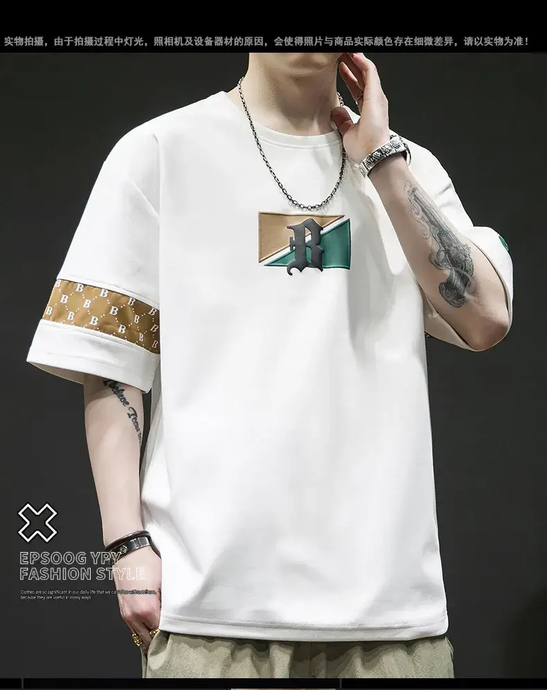 Men Grey T-Shirt with Graphic Print & Half Sleeves — feature 10