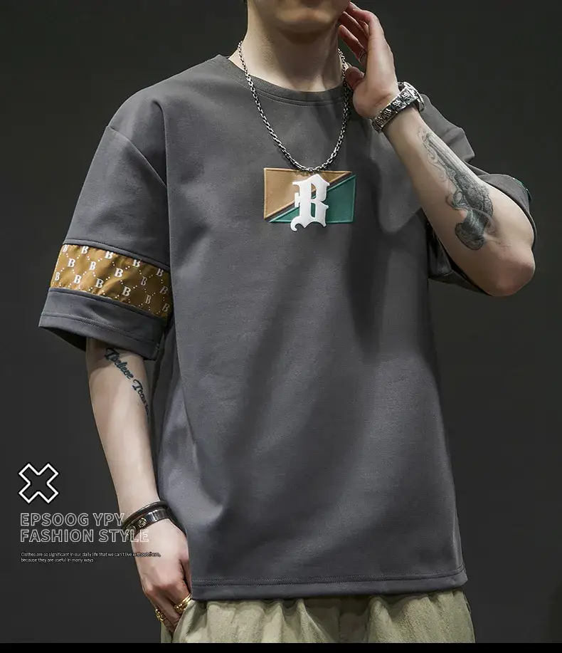 Men Grey T-Shirt with Graphic Print & Half Sleeves — feature 18