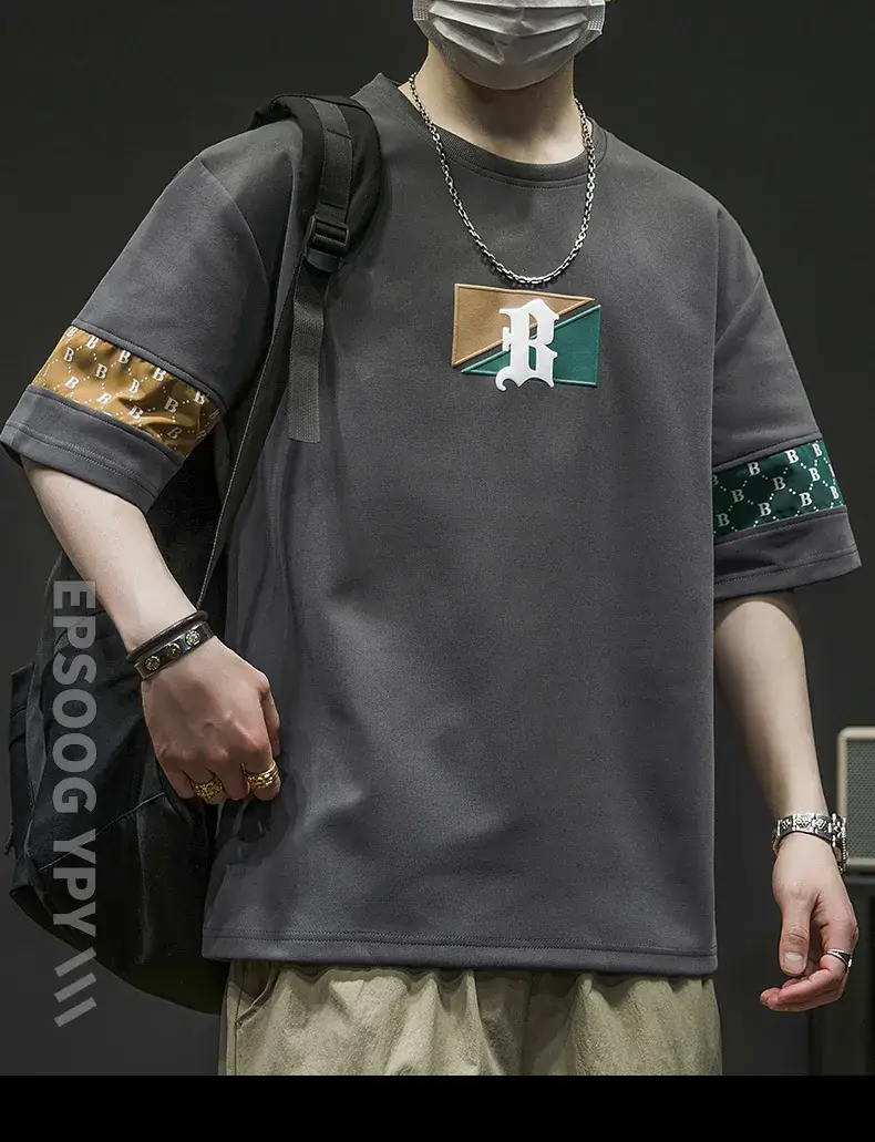 Men Grey T-Shirt with Graphic Print & Half Sleeves — feature 20