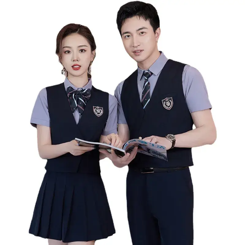 Women's Black School Vest Suit with Pleated Skirt - Image 11