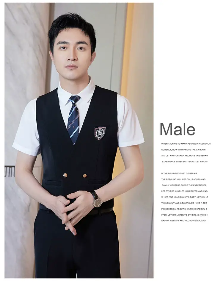 Women's Black School Vest Suit with Pleated Skirt — feature 16