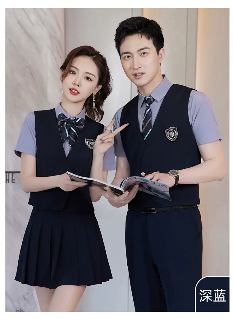 Women's Black School Vest Suit with Pleated Skirt — feature 23