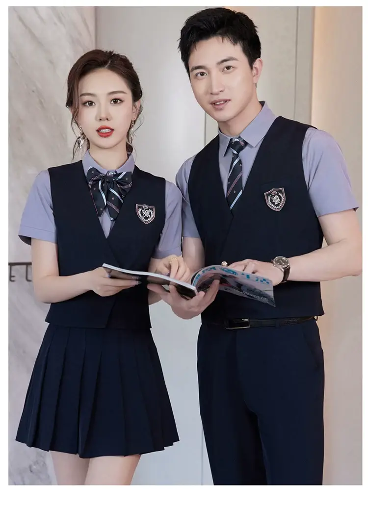 Women's Black School Vest Suit with Pleated Skirt — feature 25