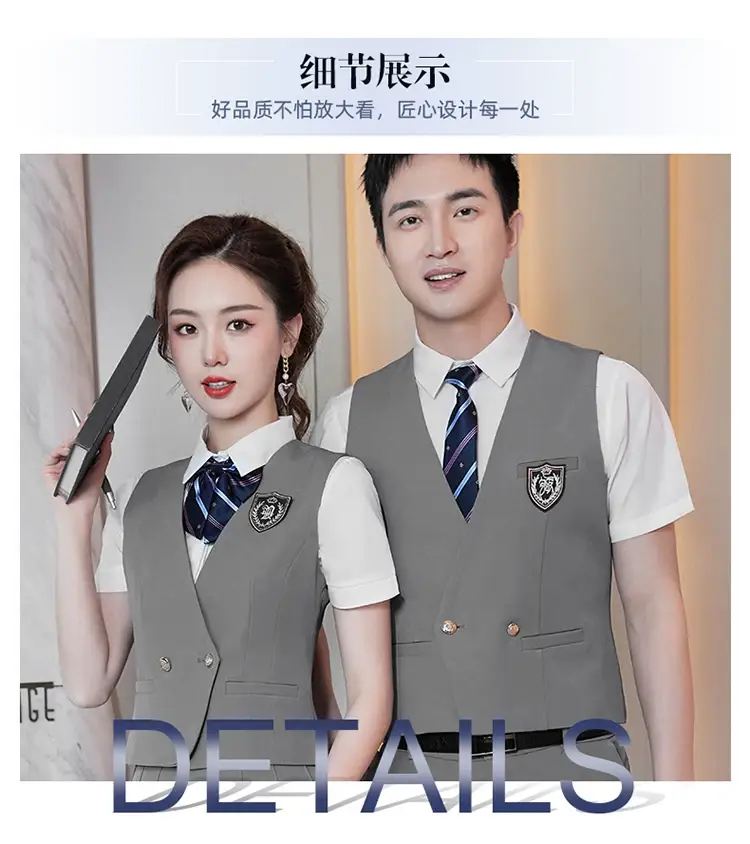 Women's Black School Vest Suit with Pleated Skirt — feature 6