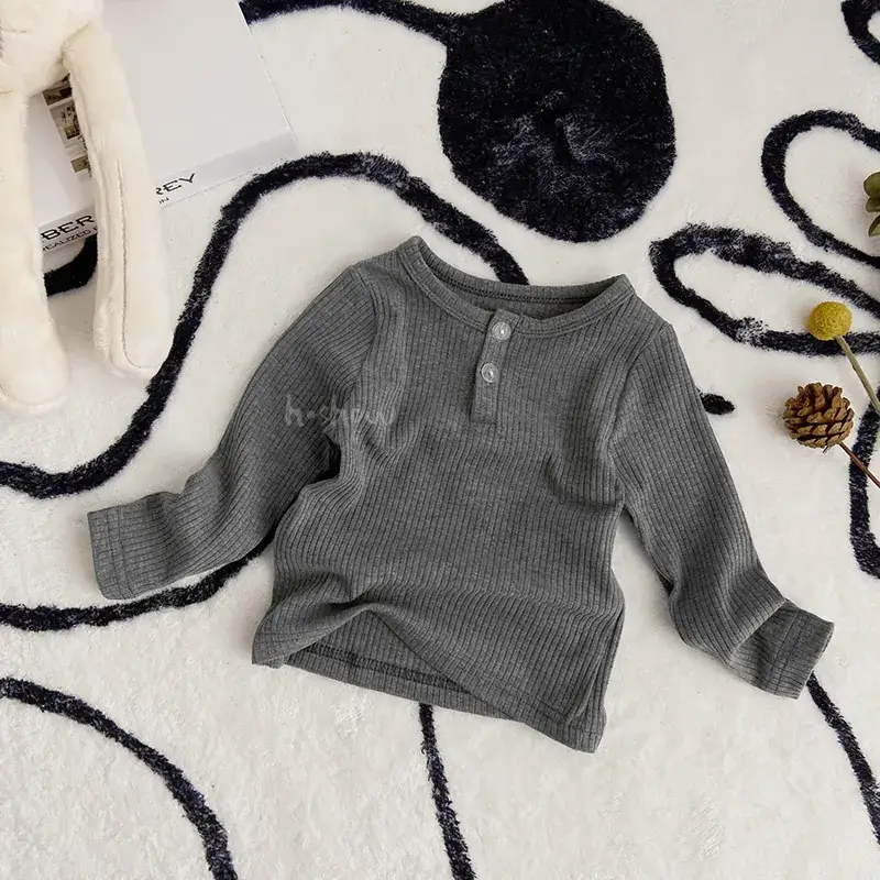 White Cotton Long Sleeve Baby T-shirt with Pit Strip
