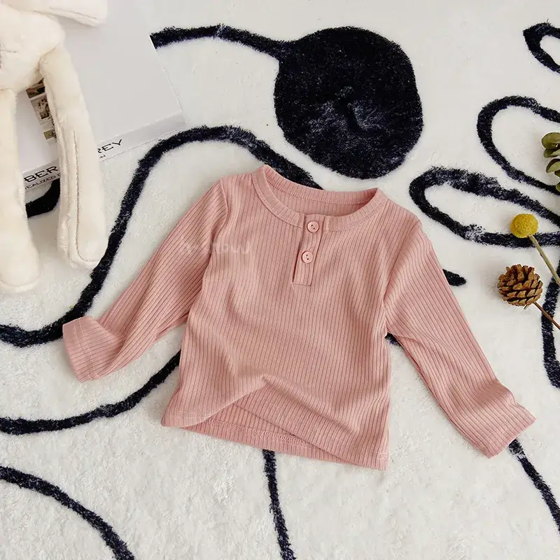 White Cotton Long Sleeve Baby T-shirt with Pit Strip